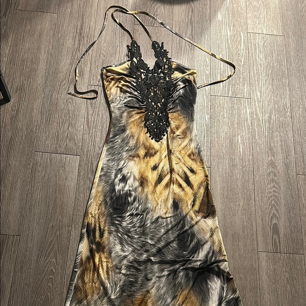 Black and Gold Evening Dress